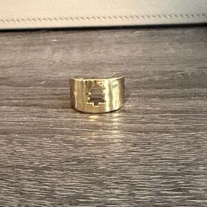 Rustic Cuff Gold Ring with Tree Cutout